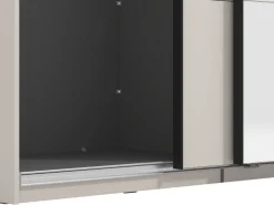 Altri Guardaroba > Dmora Guardaroba Grande Bianco Crema Nero Appendiabiti 4 Ripiani 155x208h cm, 6 Vani - Ifrane Nero, Bianco Crema