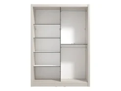 Altri Guardaroba > Dmora Guardaroba Grande Bianco Crema Trasparente Appendiabiti 2 Ripiani 245x217.5h cm, Apertura Scorrevole - Laghi Trasparente, Bianco Crema