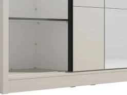 Altri Guardaroba > Dmora Guardaroba Grande Bianco Crema Trasparente Appendiabiti 2 Ripiani 245x217.5h cm, Apertura Scorrevole - Laghi Trasparente, Bianco Crema