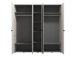 Guardaroba Grande Bianco Crema Trasparente Appendiabiti 8 Ripiani 224x226.5h cm, 12 Vani - Quarrata