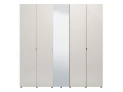 Guardaroba Grande Bianco Crema Trasparente Appendiabiti 8 Ripiani 224x226.5h cm, 12 Vani - Quarrata