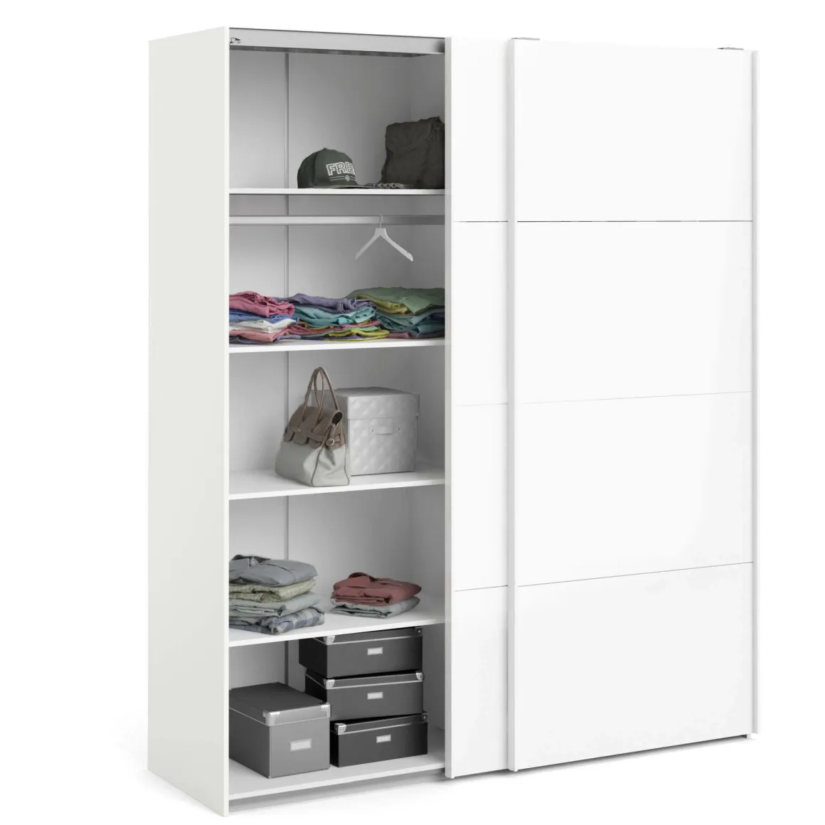 Guardaroba grande bianco lucido 182x220h cm - London