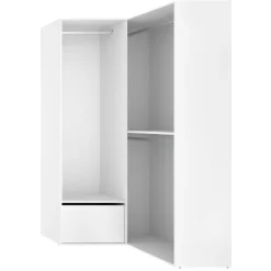 Cabine Armadio|Altri Guardaroba > Dmora Guardaroba Grande Bianco Marrone Rovere Modulabile 4 Ripiani 105x205h cm, Appendiabiti - Labuco Marrone Rovere, Bianco