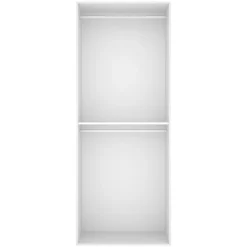 Guardaroba Grande Bianco Marrone Rovere un Ripiano Appendiabiti 45x205h cm, Cassetti - Ashebrook