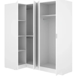 Altri Guardaroba > Dmora Guardaroba Grande Modulabile 5 Ripiani 91x184h cm, Appendiabiti - Woodbury Bianco
