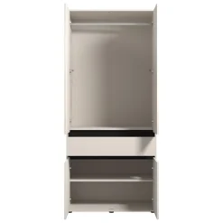Altri Guardaroba > Dmora Guardaroba Grande Bianco Nero Appendiabiti 5 Ripiani 179x210h cm, 2 Ante - Verzino Nero, Bianco