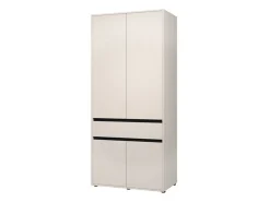 Altri Guardaroba > Dmora Guardaroba Grande Bianco Nero Appendiabiti 5 Ripiani 179x210h cm, 2 Ante - Verzino Nero, Bianco