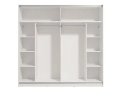 Altri Guardaroba > Dmora Guardaroba Grande Bianco Nero Fume Appendiabiti 12 Ripiani 274x210h cm, Apertura Battente - Gavi Nero, Bianco Fume