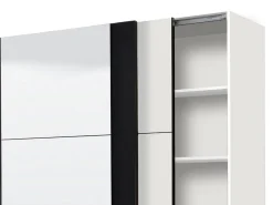 Altri Guardaroba > Dmora Guardaroba Grande Bianco Nero Fume Appendiabiti 12 Ripiani 274x210h cm, Apertura Battente - Gavi Nero, Bianco Fume