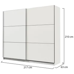 Altri Guardaroba > Dmora Guardaroba Grande Bianco Opaco Marrone Rovere 2 Cassetti 8 Ripiani 186x216h cm, Appendiabiti - Mahone Marrone Rovere, Bianco Opaco