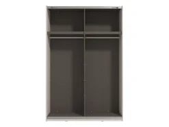 Guardaroba Grande Bianco Opaco Nero Appendiabiti 2 Ripiani 145.5x217.5h cm, Apertura Scorrevole - Pasturo