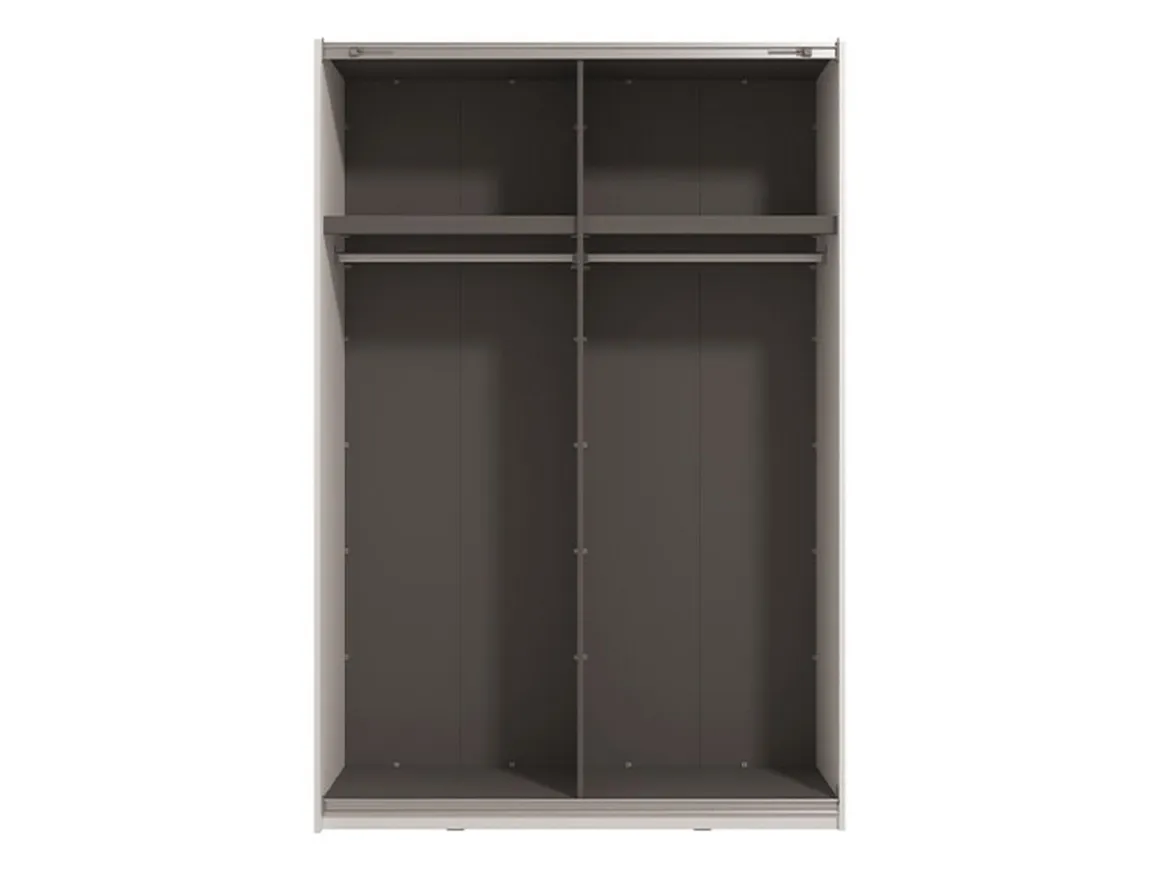 Guardaroba Grande Bianco Opaco Nero Appendiabiti 2 Ripiani 145.5x217.5h cm, Apertura Scorrevole - Pasturo