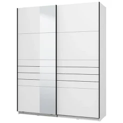 Altri Guardaroba > Dmora Guardaroba Grande Bianco Opaco Nero Appendiabiti 2 Ripiani 155x208h cm, 4 Vani - Soris Nero, Bianco Opaco