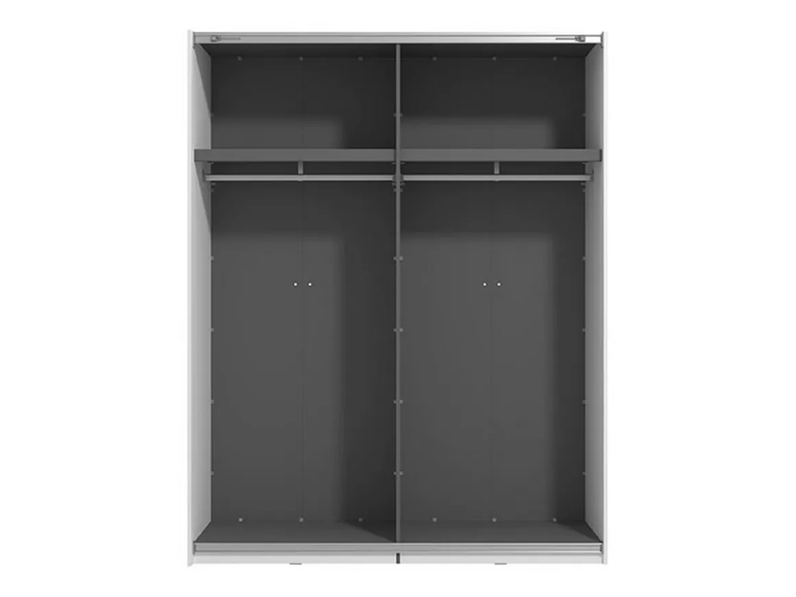 Altri Guardaroba > Dmora Guardaroba Grande Bianco Opaco Nero Appendiabiti 2 Ripiani 155x208h cm, 4 Vani - Soris Nero, Bianco Opaco