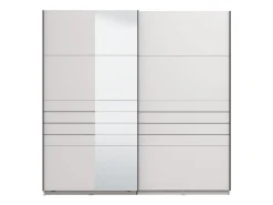 Altri Guardaroba > Dmora Guardaroba Grande Bianco Opaco Nero Appendiabiti 2 Ripiani 245x217.5h cm, Apertura Scorrevole - Peio Nero, Bianco Opaco