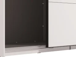 Altri Guardaroba > Dmora Guardaroba Grande Bianco Opaco Nero Appendiabiti 2 Ripiani 245x217.5h cm, Apertura Scorrevole - Peio Nero, Bianco Opaco