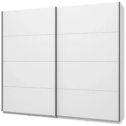 Altri Guardaroba > Dmora Guardaroba Grande Bianco Opaco Nero Appendiabiti 2 Ripiani 267x217h cm, Apertura Scorrevole - Tures Nero, Bianco Opaco