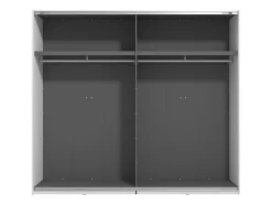 Guardaroba Grande Bianco Opaco Nero Appendiabiti 2 Ripiani 245x217.5h cm, Apertura Scorrevole - Salemi