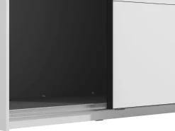 Guardaroba Grande Bianco Opaco Nero Appendiabiti 2 Ripiani 245x217.5h cm, Apertura Scorrevole - Salemi