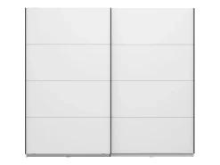 Guardaroba Grande Bianco Opaco Nero Appendiabiti 2 Ripiani 245x217.5h cm, Apertura Scorrevole - Salemi