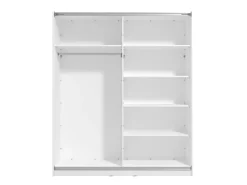 Altri Guardaroba > Dmora Guardaroba Grande Bianco Opaco Nero Appendiabiti 5 Ripiani 205x215.5h cm, 8 Vani - Orero Nero, Bianco Opaco