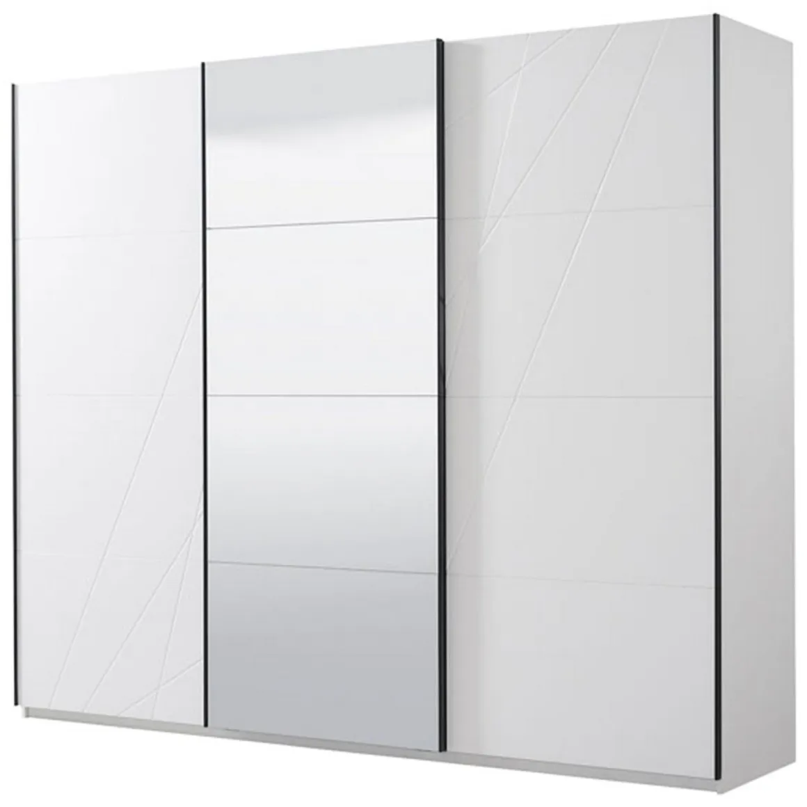 Altri Guardaroba > Dmora Guardaroba Grande Bianco Opaco Trasparente Appendiabiti 8 Ripiani 217x210h cm, Apertura Scorrevole - Galtelli Trasparente, Bianco Opaco