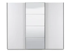 Altri Guardaroba > Dmora Guardaroba Grande Bianco Opaco Trasparente Appendiabiti 8 Ripiani 217x210h cm, Apertura Scorrevole - Galtelli Trasparente, Bianco Opaco