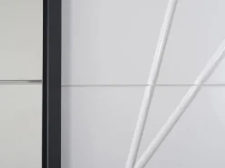 Altri Guardaroba > Dmora Guardaroba Grande Bianco Opaco Trasparente Appendiabiti 8 Ripiani 217x210h cm, Apertura Scorrevole - Galtelli Trasparente, Bianco Opaco