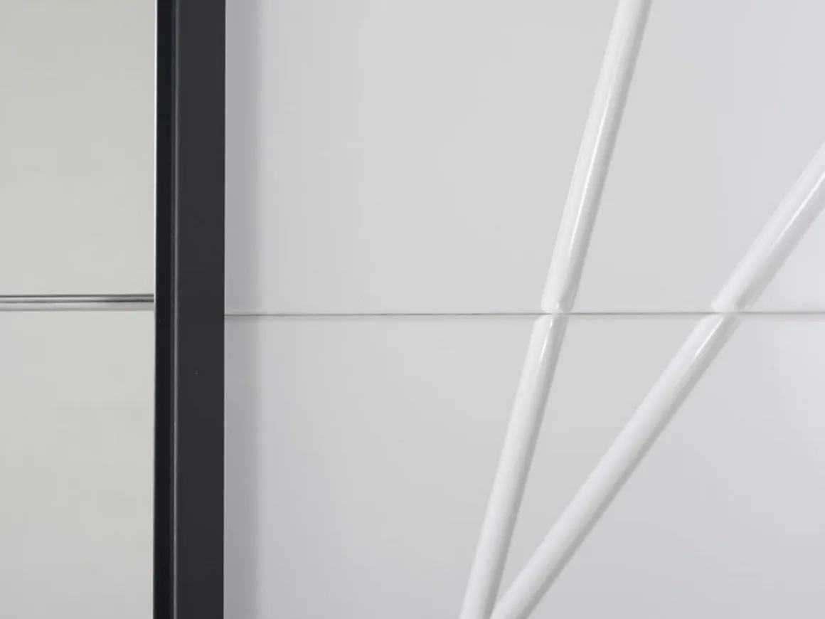 Altri Guardaroba > Dmora Guardaroba Grande Bianco Opaco Trasparente Appendiabiti 8 Ripiani 217x210h cm, Apertura Scorrevole - Galtelli Trasparente, Bianco Opaco