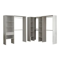 Altri Guardaroba > Dmora Guardaroba Grande 13 Ripiani Appendiabiti 369x187h cm, Modulabile - Comano Bianco