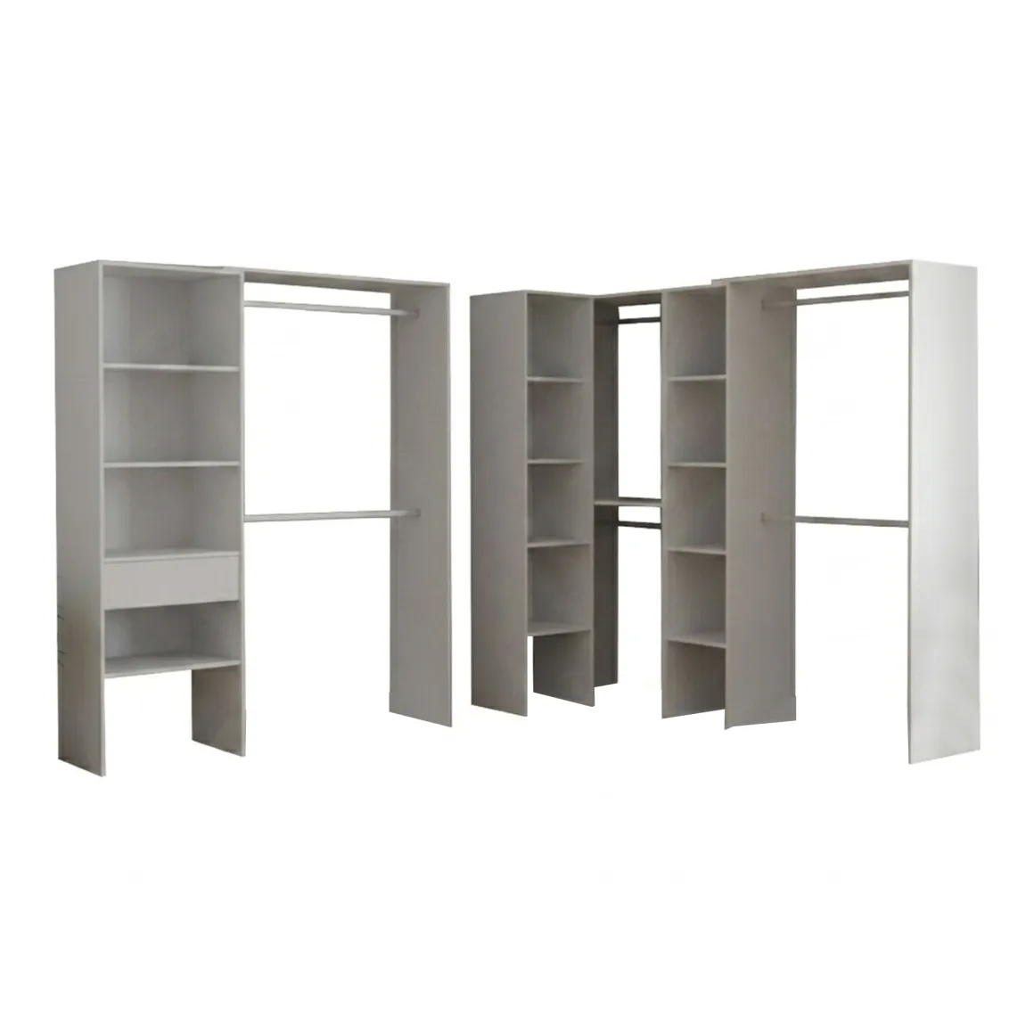 Altri Guardaroba > Dmora Guardaroba Grande 13 Ripiani Appendiabiti 369x187h cm, Modulabile - Comano Bianco