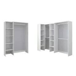 Altri Guardaroba > Dmora Guardaroba Grande 13 Ripiani Appendiabiti 369x187h cm, Modulabile - Comano Bianco
