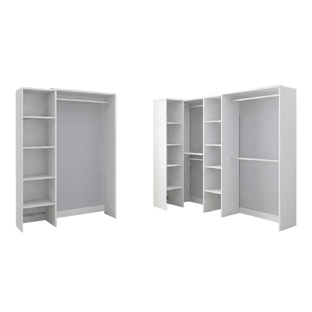 Altri Guardaroba > Dmora Guardaroba Grande 13 Ripiani Appendiabiti 369x187h cm, Modulabile - Comano Bianco