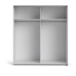 Guardaroba Grande Bianco 2 Ripiani Appendiabiti 182x200h cm, 4 Vani - Neive