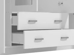 Guardaroba Grande Bianco 9 Ripiani Appendiabiti 160x205h cm, Apertura Battente e Scorrevole - Miazzina
