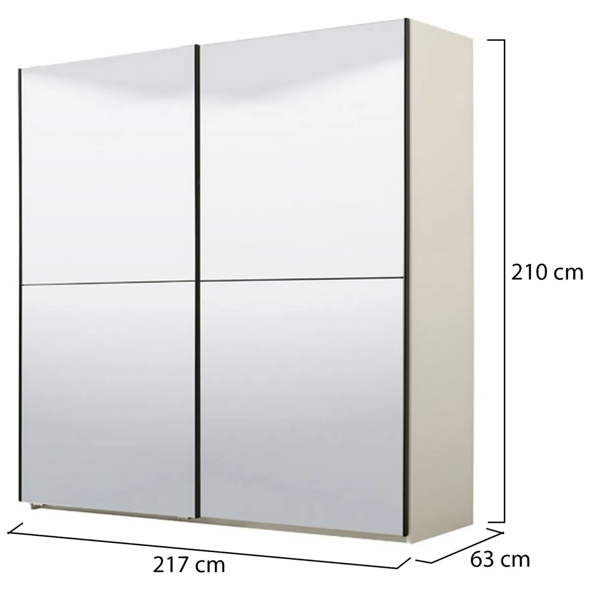 Altri Guardaroba > Dmora Guardaroba Grande Bianco Trasparente Appendiabiti 8 Ripiani 217x210h cm, 2 Ante - Ponso Trasparente, Bianco