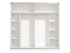 Altri Guardaroba > Dmora Guardaroba Grande Bianco Trasparente Appendiabiti 8 Ripiani 217x210h cm, 2 Ante - Ponso Trasparente, Bianco