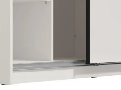 Altri Guardaroba > Dmora Guardaroba Grande Bianco Trasparente Appendiabiti 8 Ripiani 217x210h cm, 2 Ante - Ponso Trasparente, Bianco