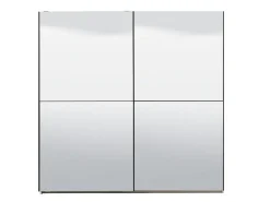 Altri Guardaroba > Dmora Guardaroba Grande Bianco Trasparente Appendiabiti 8 Ripiani 217x210h cm, 2 Ante - Ponso Trasparente, Bianco