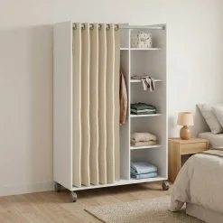 Cabine Armadio|Altri Guardaroba > Dmora Guardaroba grande classico bianco e cemento 179x202h cm - Amico Grigio, Bianco Cemento