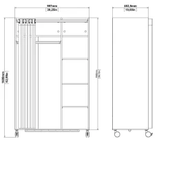 Guardaroba grande classico bianco 99x160h cm - Alfangon
