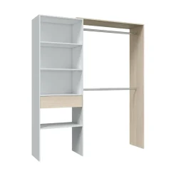 Guardaroba grande classico bianco e rovere 158x187h cm - Amico