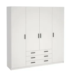 Altri Guardaroba|Camera Da Letto > Dmora Guardaroba grande con appendiabiti bianco e grigio 160x205h cm - Arim Grigio, Bianco
