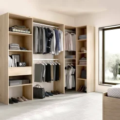 Guardaroba grande con appendiabiti rovere 248x187h cm - Florita