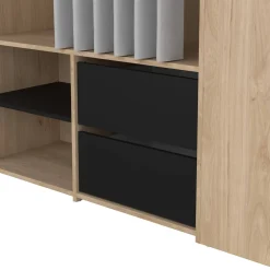 Guardaroba grande con appendiabiti rovere e nero 127x197h cm - Amaranto
