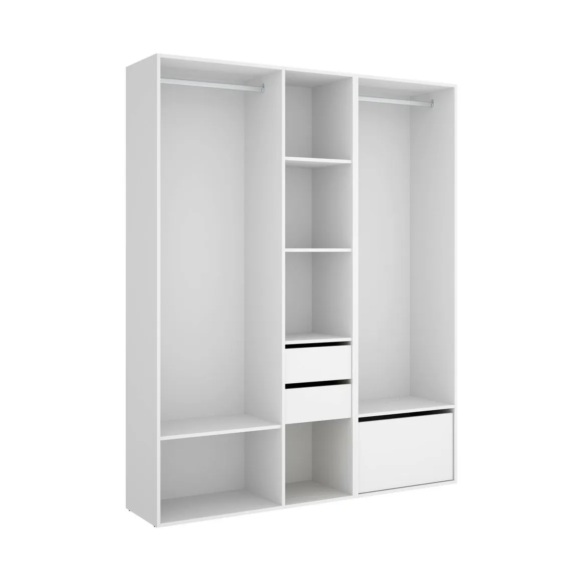 Guardaroba grande con cassetti bianco e rovere 158x205h cm - Celestin