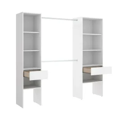 Guardaroba grande con ripiani regolabili bianco 160x185h cm - Siony