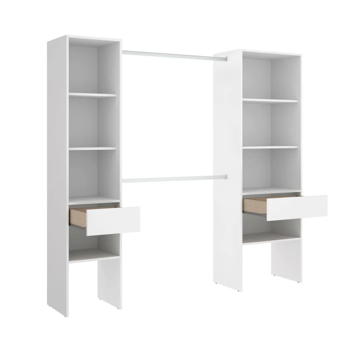 Altri Guardaroba|Camera Da Letto > Dmora Guardaroba grande con ripiani regolabili 200x215h cm - Persefone Bianco