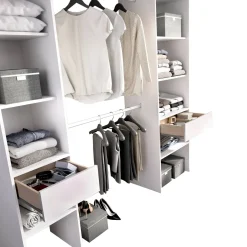 Altri Guardaroba|Camera Da Letto > Dmora Guardaroba grande con ripiani regolabili 200x215h cm - Persefone Bianco