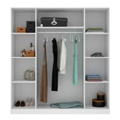 Altri Guardaroba|Camera Da Letto > Dmora Guardaroba grande con ripiani regolabili 200x215h cm - Persefone Bianco